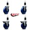 Service Caster 5'' Solid Poly Wheel Swivel 1-1/2'' Expanding Stem Caster Set 2 Brakes, 4PK SCC-EX20S514-SPUS-2-PLB-2-112 - alternate 4